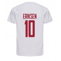 Dänemark Christian Eriksen #10 Fußballbekleidung Auswärtstrikot WM 2022 Kurzarm